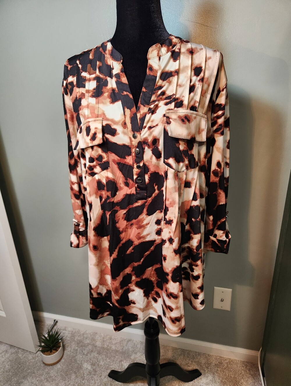 Cocomo Woman Animal Print Blouse - Black, Brown, Cream